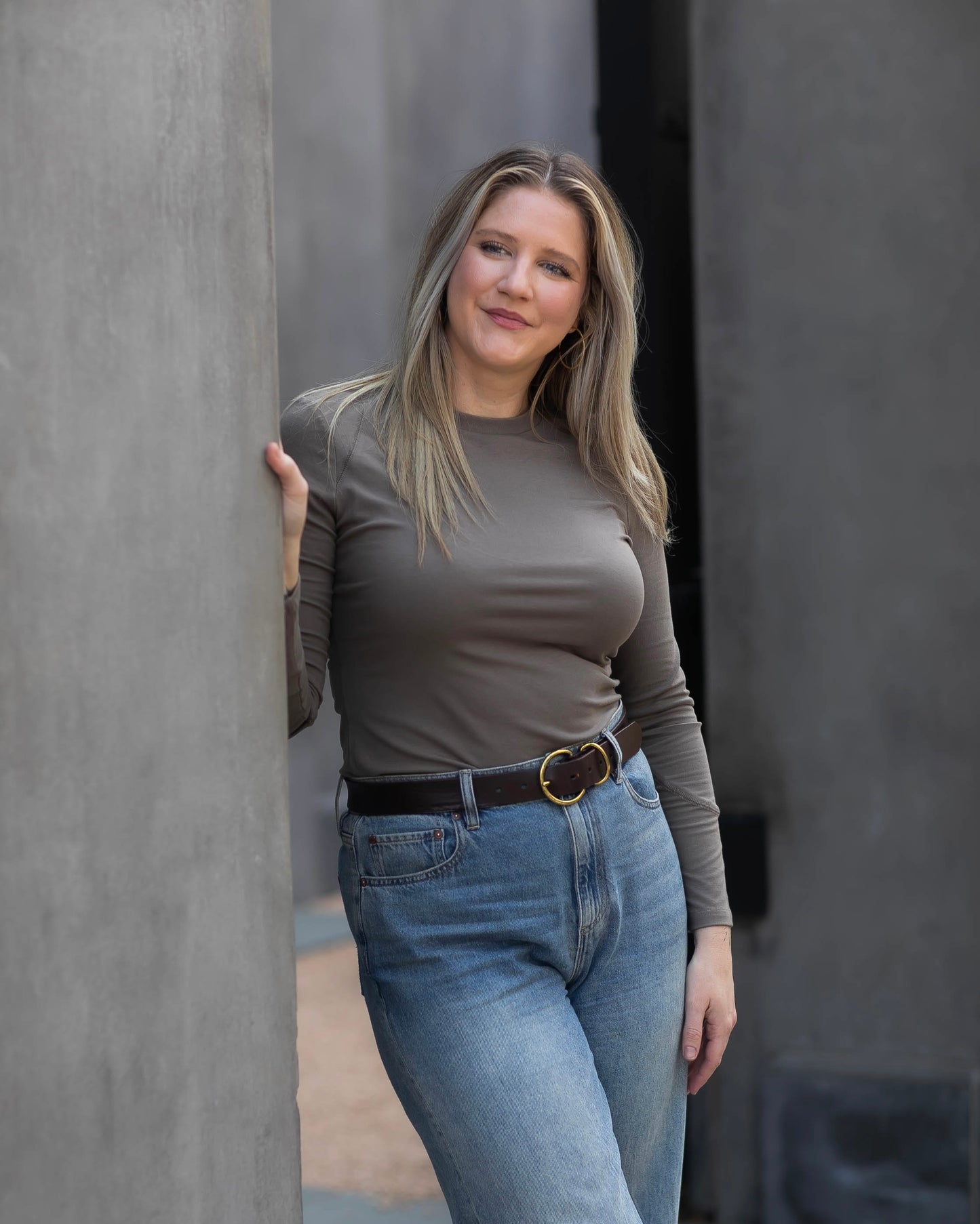 Taupe Long Sleeved Basic