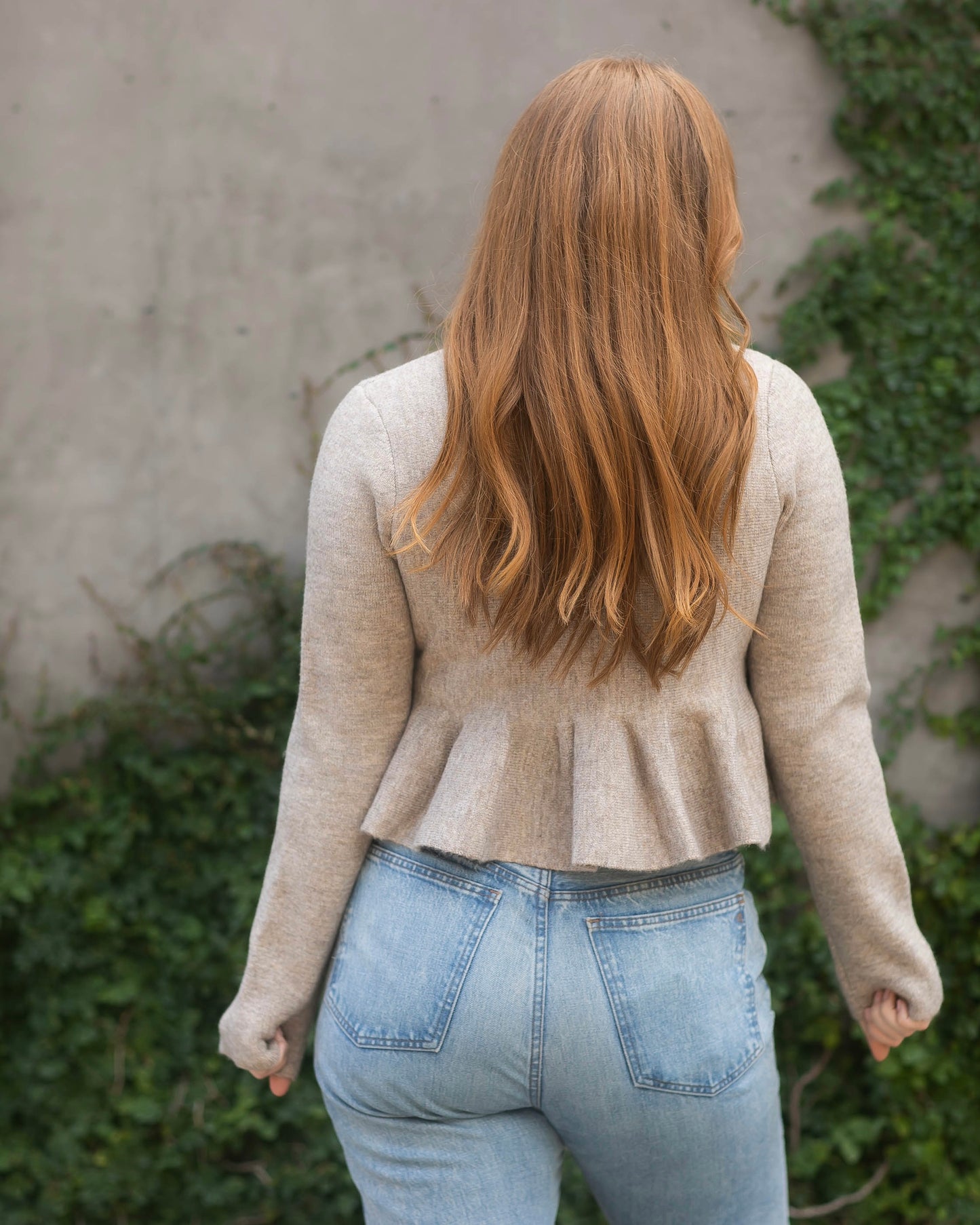 Peplum Button Down Sweater