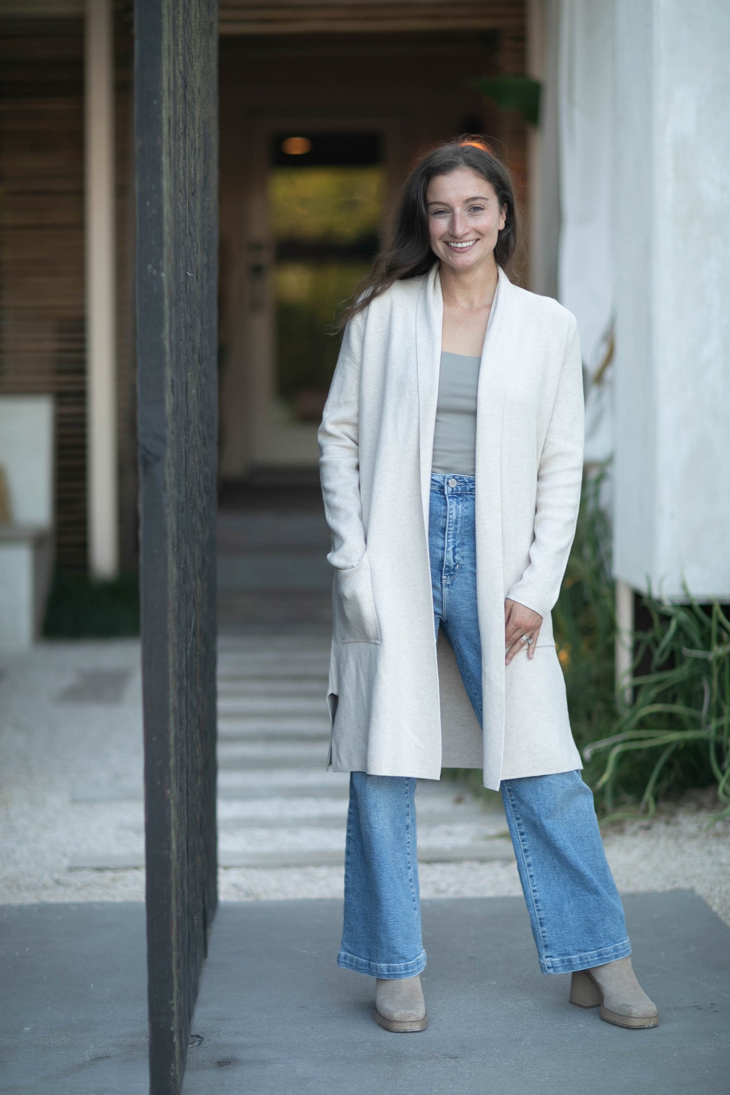 Open Front Long Sweater