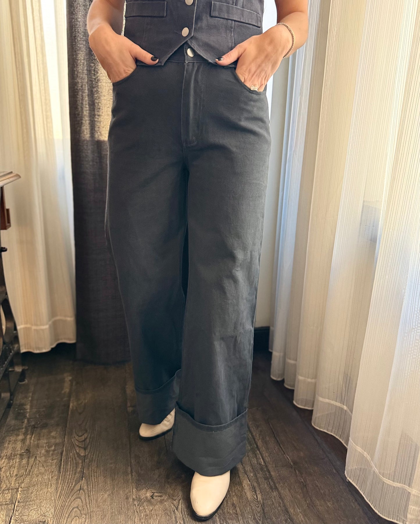 Smokeshow Denim Vest Set Bottoms