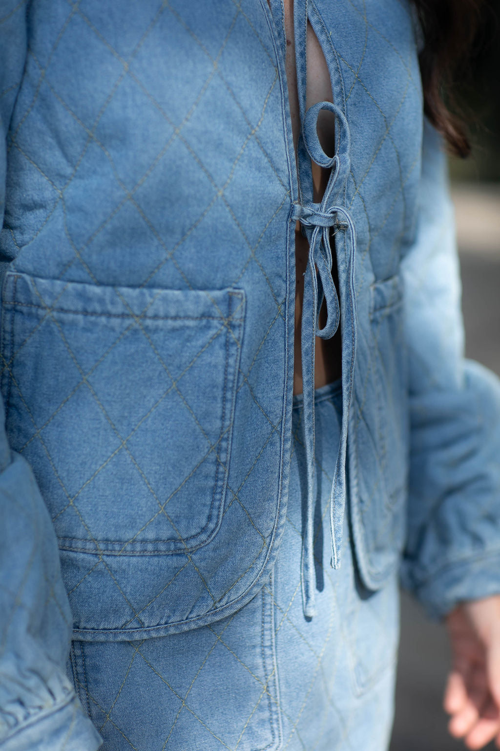 Dainty Quilted Denim Jacket