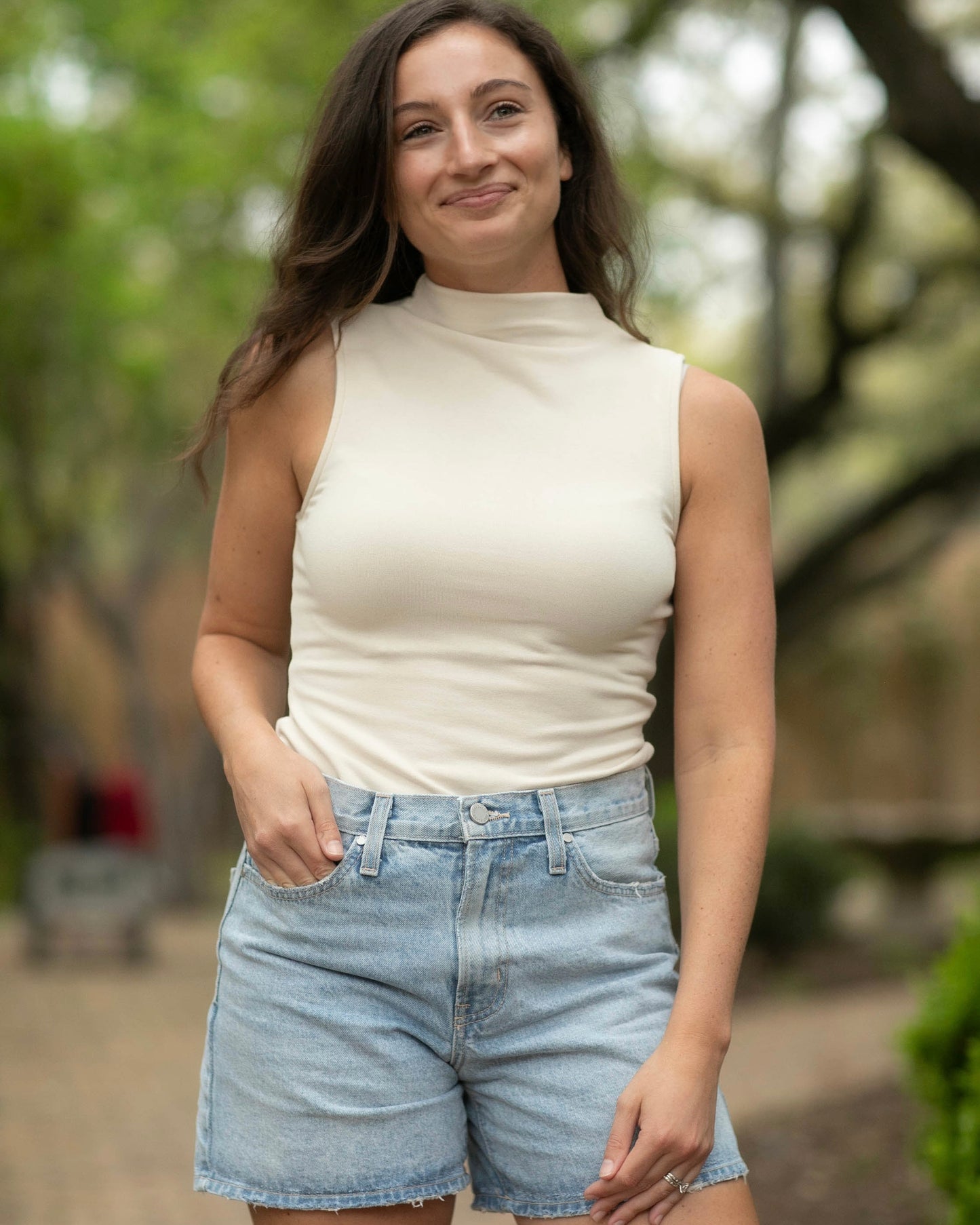 High Rise Denim Shorts