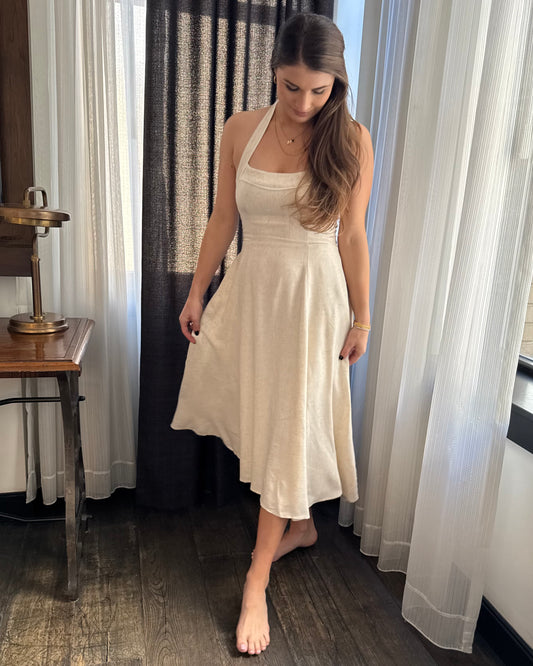 Here for the Halter Linen Dress