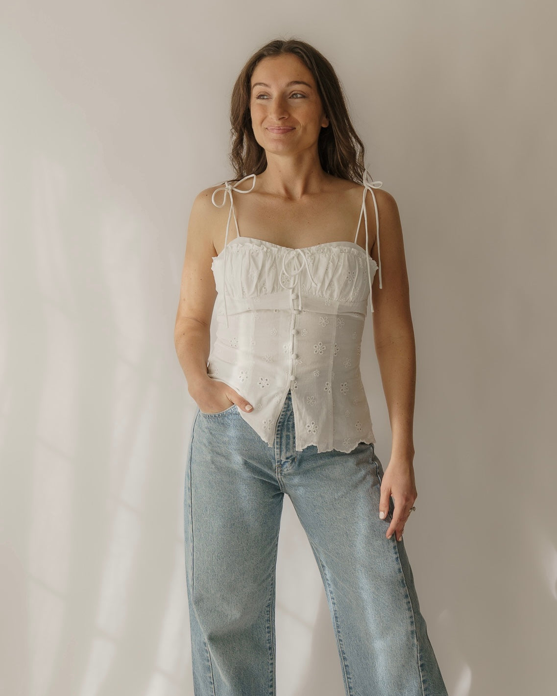 Eyelet Petal Corset Top