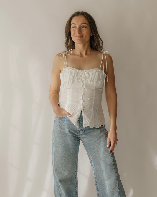 Eyelet Petal Corset Top