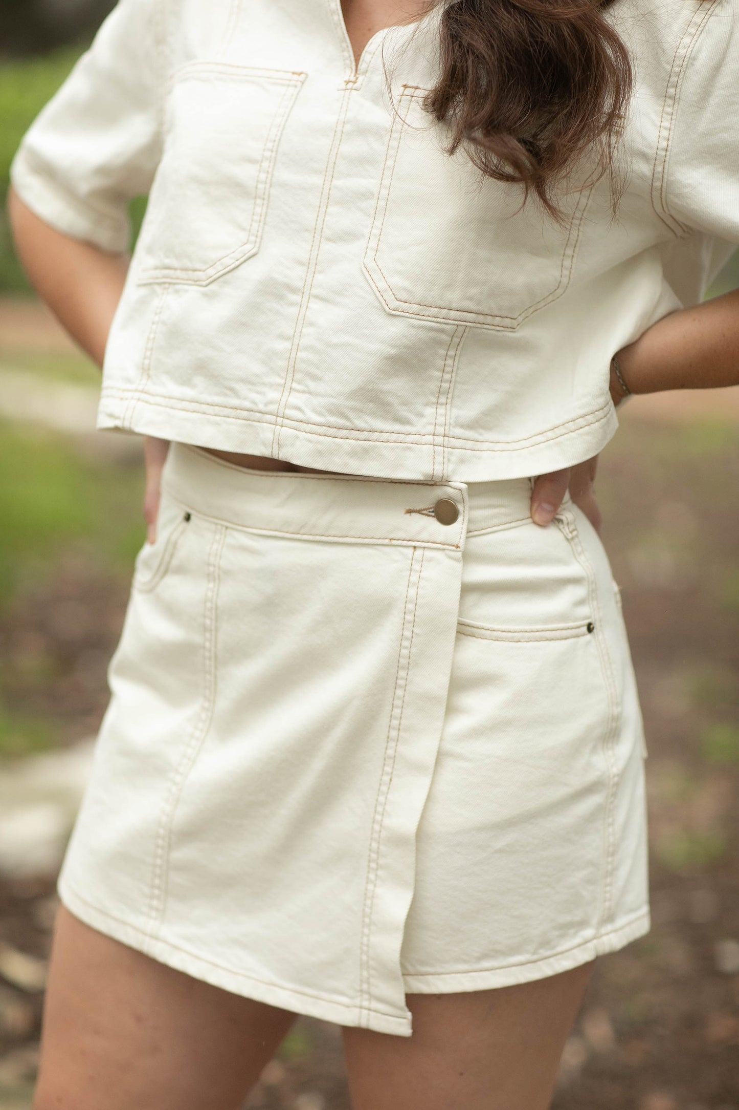 It Takes Two White Denim Set