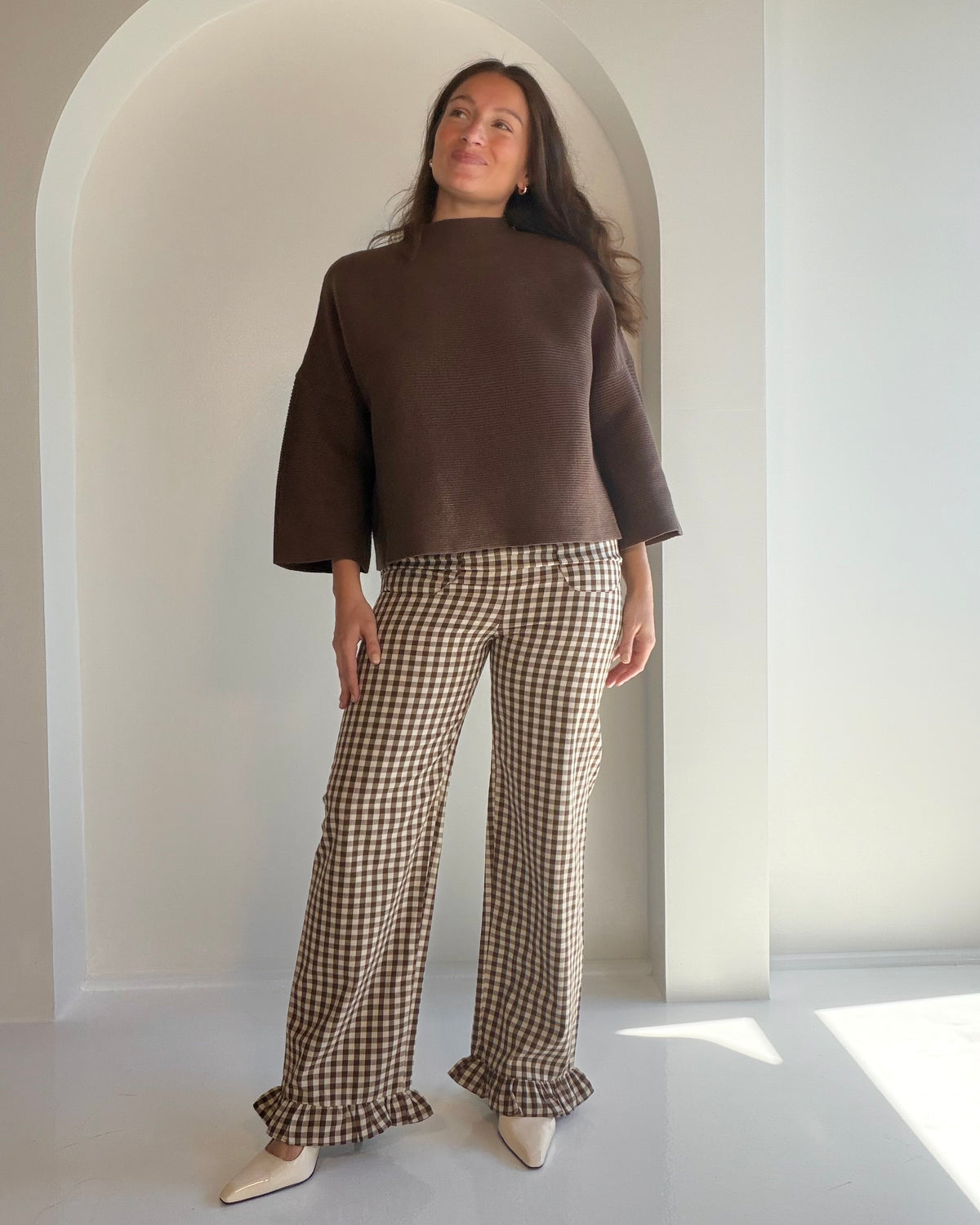 Paloma Gingham Ruffled Pants