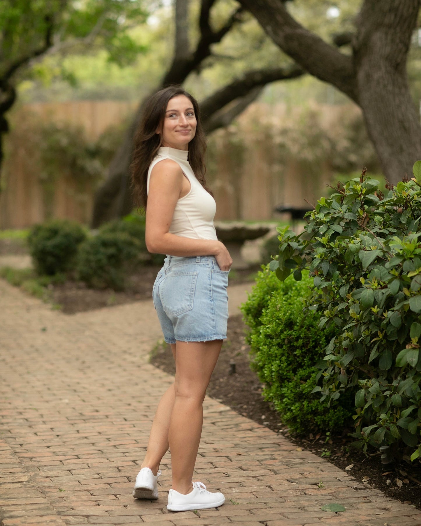 High Rise Denim Shorts