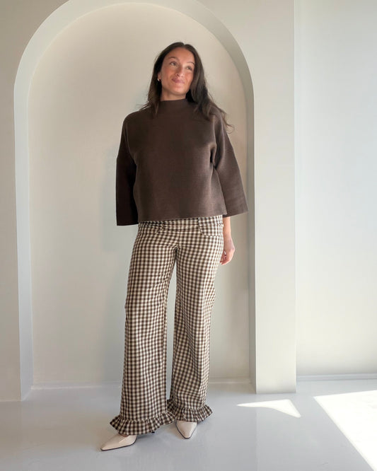 Paloma Gingham Ruffled Pants
