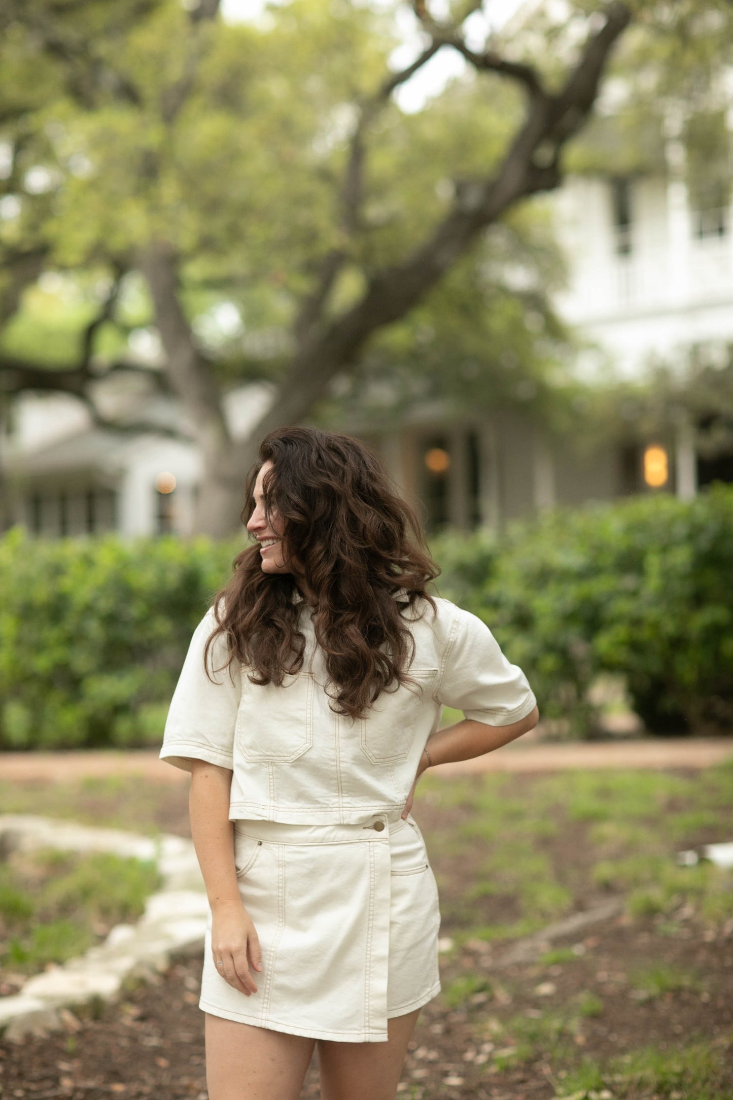 It Takes Two White Denim Set