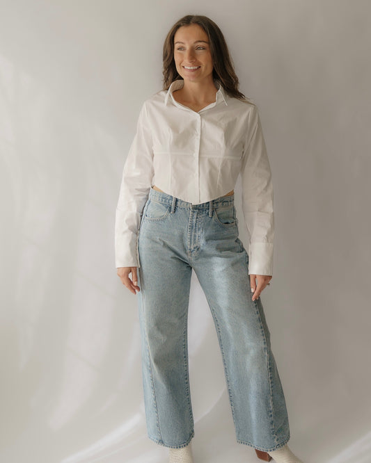 Slight Twist Barrel Jean