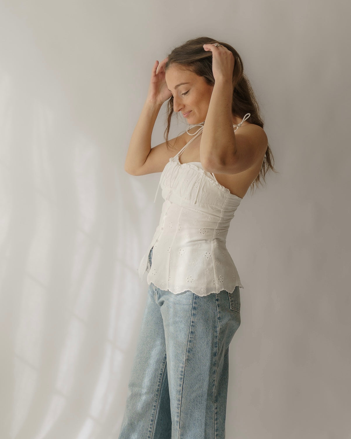 Eyelet Petal Corset Top