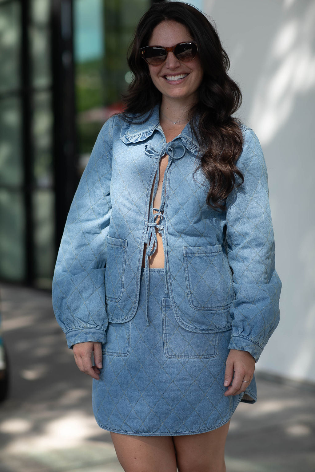 Dainty Quilted Denim Jacket