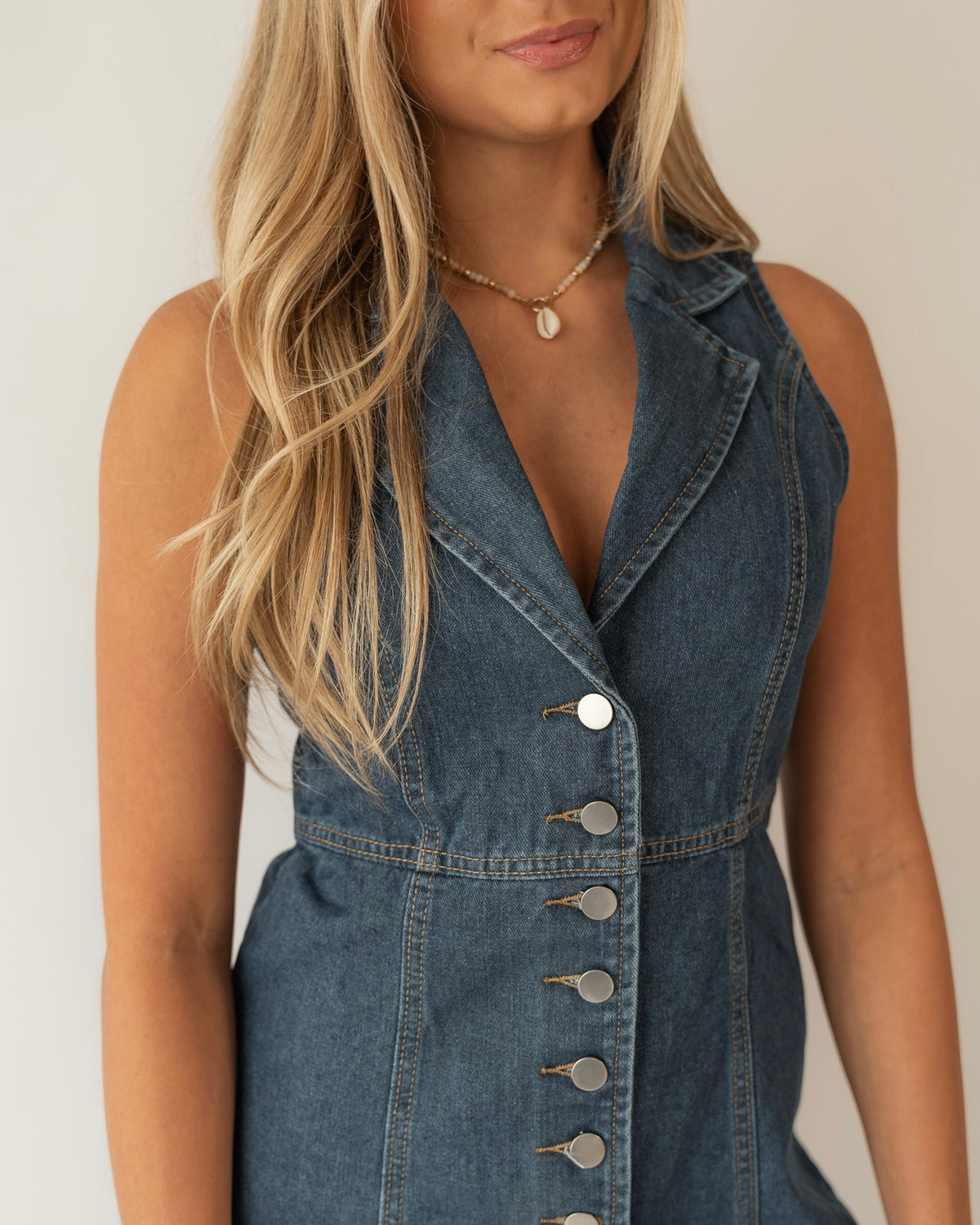 Wisteria Button Up Denim Dress
